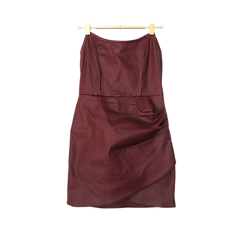 RETROFETE James Coated Denim Mini Dress - Port - XS